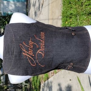 Womens genuine Harley Davidson denim vest.